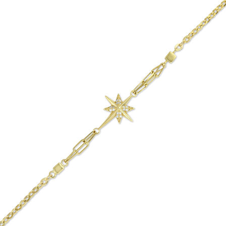 Altın Kutup Yıldızı Figürlü Bileklik - 14K