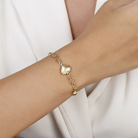 Altın Kalp Figürlü Bileklik - 14K