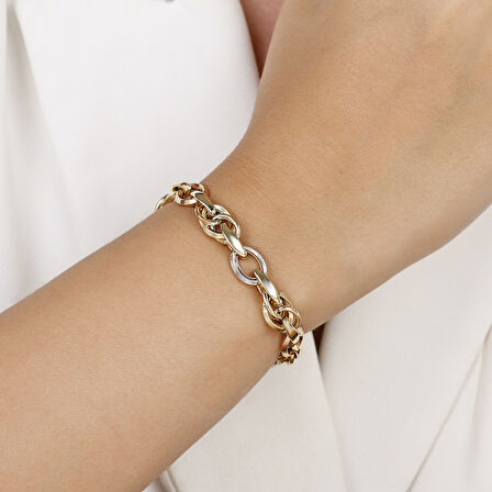 Altın Tasarım Zincir Bileklik - 14K