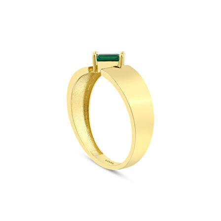 Altın Renkli Taşlı Yüzük - 14K