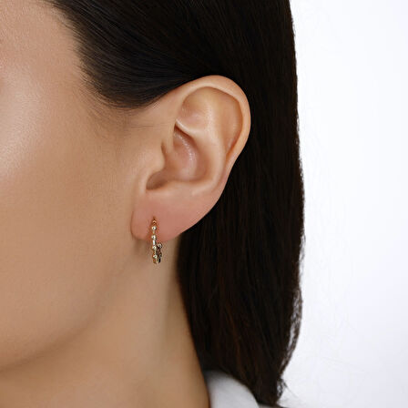 Altın Tasarım Halka Küpe - 14K