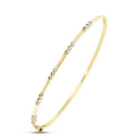Altın Taşlı Kelepçe Bilezik - 14K
