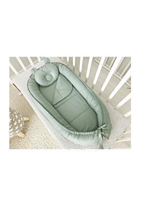 Açık Yeşil Tasarım Lüx Ortopedik Babynest Bebek Yatağı Jaju-babynest