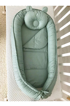 Açık Yeşil Tasarım Lüx Ortopedik Babynest Bebek Yatağı Jaju-babynest