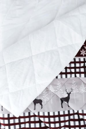 Merinos Comforter Çift Kişilik Yorgan Set Deer Gri