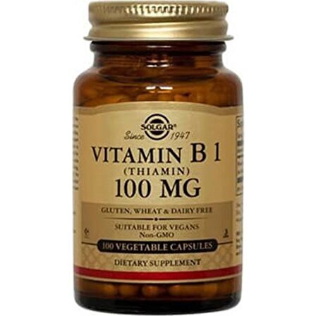 Solgar Vitamin B1 Thiamin 100 mg 100 Vegetable Kapsül