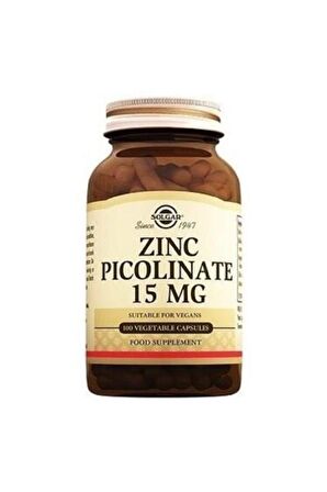 Zinc Picolinate 15 Mg 100 Bitkisel Kapsül