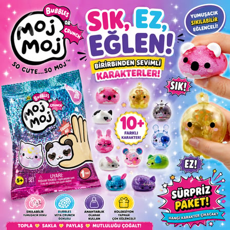 Moj Moj Baloncuklar ve Kabarcıklar Seri 1 Squishy Sıkılabilir Koleksiyon Figürü 1 Adet