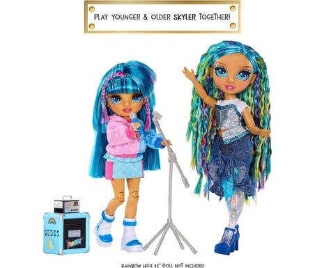 Rainbow High Jr High Rock Grubu Moda Bebek Serisi – Skyler, Sunny, Bella ve Amaya, Müzik Aksesuarlar