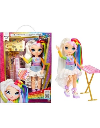 Rainbow High Jr High Rock Grubu Moda Bebek Serisi – Skyler, Sunny, Bella ve Amaya, Müzik Aksesuarlar