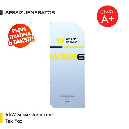 6kW LiFePO4 Lityum Demir Fosfat Tek Faz Sessiz Jenaratör 