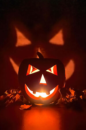 Balkabağı Cadılar Bayramı Halloween Kabak Mumluk, Kabak Mumluk Cadılar Bayramı+Tealıght Mum