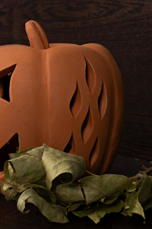 Balkabağı Cadılar Bayramı Halloween Kabak Mumluk, Kabak Mumluk Cadılar Bayramı+Tealıght Mum