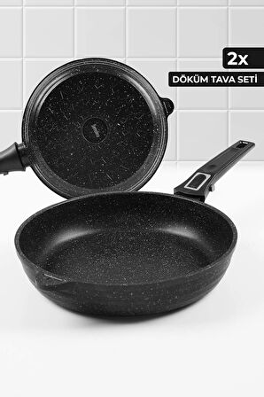 Tak Çıkar Saplı 2 Parça Tava Seti, Döküm Tava Seti