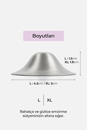 Koruyucu Gümüş Göğüs Ucu Kapakları X Large