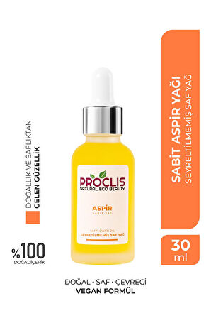 %100 Doğal Sabit Aspir Yağı 30 ml