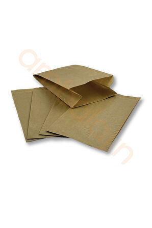 Küçük Boy Kraft-Şamua Çizgili Kese Kağıdı, Hediye Paketi 12x20,5cm Düz Renk 250 Adet
