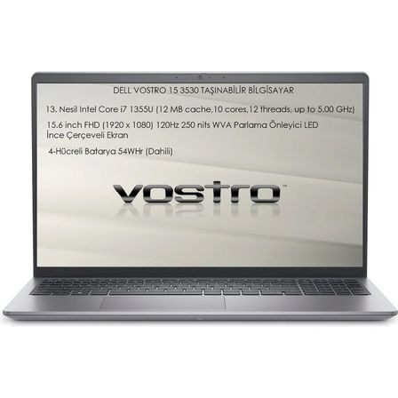Dell Vostro 15 3530 Intel Core I7 1355U 32 GB 1 Tb SSD 15.6" Fhd Windows 11 Pro Taşınabilir Bilgisayar N1601PVNB3530U W11 O6
