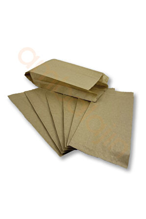Büyük Boy Kraft-Şamua Çizgili Kese Kağıdı, Hediye Paketi 15x28,5cm Düz Renk 250 Adet