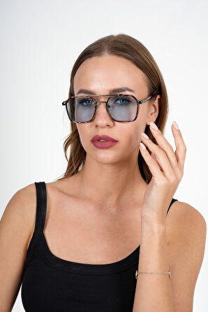 0039 Brown/Blue 54 Olivier Philippe Güneş Gözlüğü