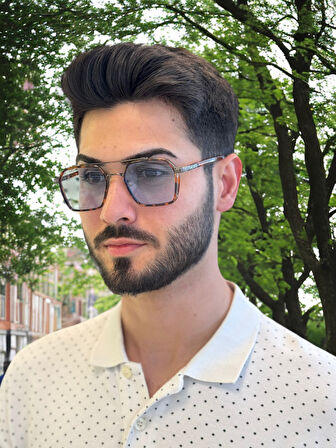 0039 Brown/Blue 54 Olivier Philippe Güneş Gözlüğü