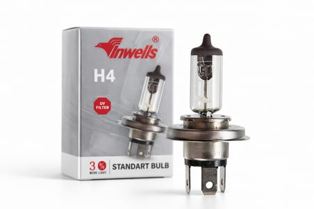 Inwells H4 12V 60/55W Standart Oto Ampulü - Uzun ve Kısa Far Ampülü - 1 Adet