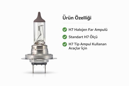 Inwells H7 12V 55W Standart Oto Ampulü - Far ve Sis Lambası - 2 Adet