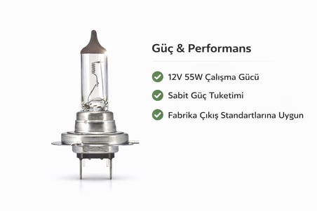Inwells H7 12V 55W Standart Oto Ampulü - Far ve Sis Lambası - 2 Adet