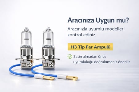 Inwells H3 12V 55W Standart Oto Ampulü - Sis ve Far Lambası - 2 Adet