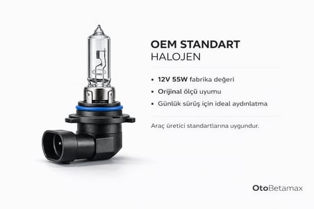Inwells HIR2 9012 12V 55W Standart Oto Ampulü - Far ve Sis Lambası - 1 Adet