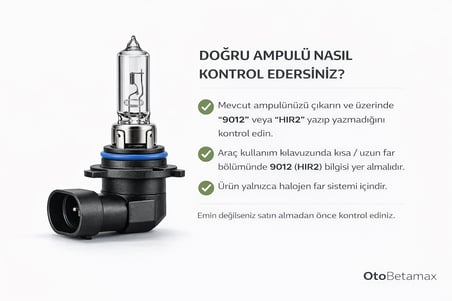 Inwells HIR2 9012 12V 55W Standart Oto Ampulü - Far ve Sis Lambası - 1 Adet