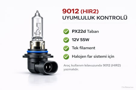 Inwells HIR2 12V 55W Standart Oto Ampulü - Far ve Sis Lambası - 2 Adet