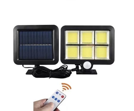 120 Cob Led Solar Panelli 3 Modlu Duvar Lambası Uzaktan Kumandalı Mz-302k