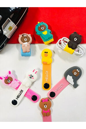 Sevimli Silikon Kablo Düzenleyici Toparlayıcı Aparat 2 Li Set