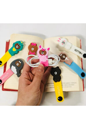 Sevimli Silikon Kablo Düzenleyici Toparlayıcı Aparat 2 Li Set