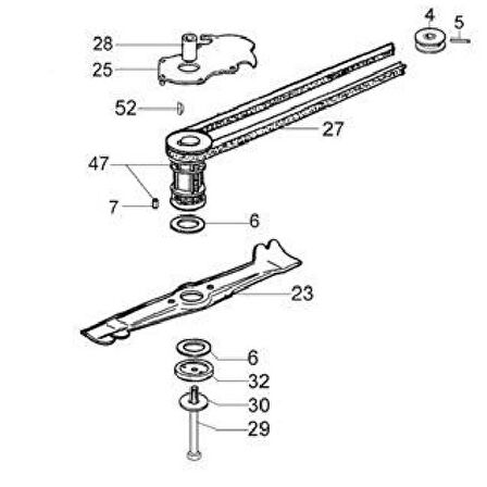 Oleo-Mac LUX 55 TBD / Efco MR55 Çim Biçme Makinası Bıçağı 53 cm