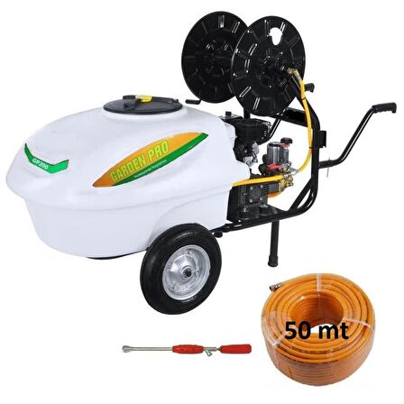 Gardenpro Benzinli Basınçlı İlaçlama Makinası 200 Lt + 50 mt İlaçlama Hortumu