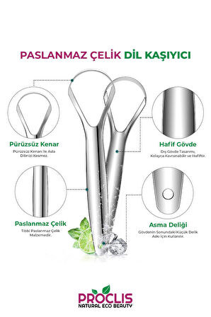 Proclis Paslanmaz Çelik Dil Temizleyici / Dil Sıyırıcı Küçük