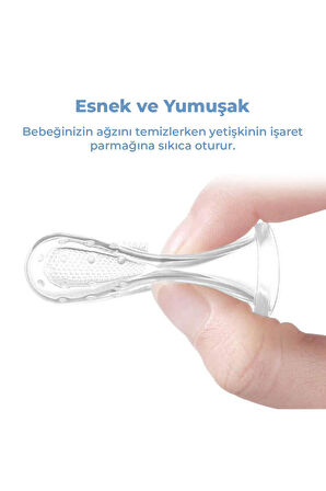 Silikon Bebek Parmak Diş Fırçası - Finger Brush 0-3 Yaş, Silikon Parmak Fırça