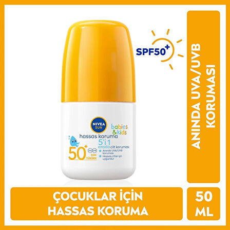 Nivea Sun Kids Spf50+ Hassas Koruma Güneş Koruyucu Roll-on 50 ml