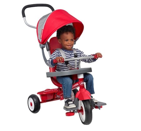 Radio Flyer 4'ü 1 Arada Çocuk Bisikleti ve Üç Tekerlekli Bisiklet - Kırmızı