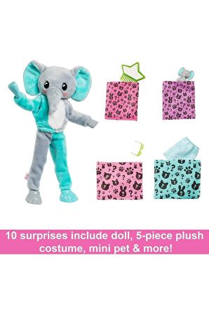 Barbie Cutie Reveal Bebekler Tropikal Orman Serisi - Fil Barbie Cutie Reveal Fil Model Barbie Bebek