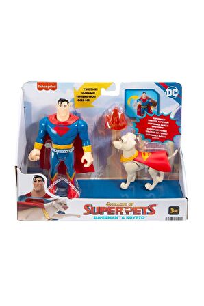 Orjinal Superman Figür + Krypto Köpek Dc League Of Super Pets Elleri Kolları Hareketlidir