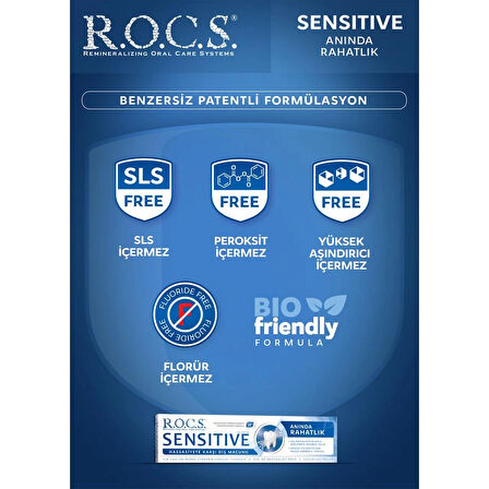 R.o.c.s. Sensitive Hassasiyete Karşı Florürsüz Diş Macunu 75ml