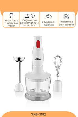 Sinbo SHB-3182 3'lü  El Blender Seti