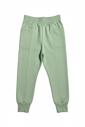 Yazı Detaylı Tarz Yeşil Renk Kız Çocuk Takım