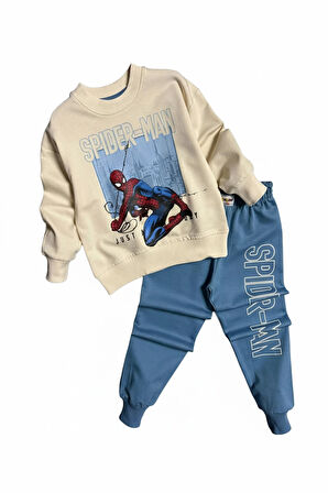 Örümcek Adam Mavi Renk Erkek Çocuk Eşofman Takım