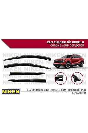 Kia Sportage 2023 Sonrası Kromlu Cam Rüzgarlığı 4lü Set