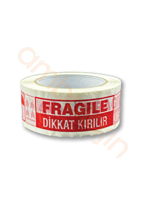 45mm x 100 Metre Baskılı Koli Bandı-Dikkat Kırılır Fragile