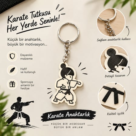 Karate Taekwondo Judo Tekvando Figürlü Anahtarlık